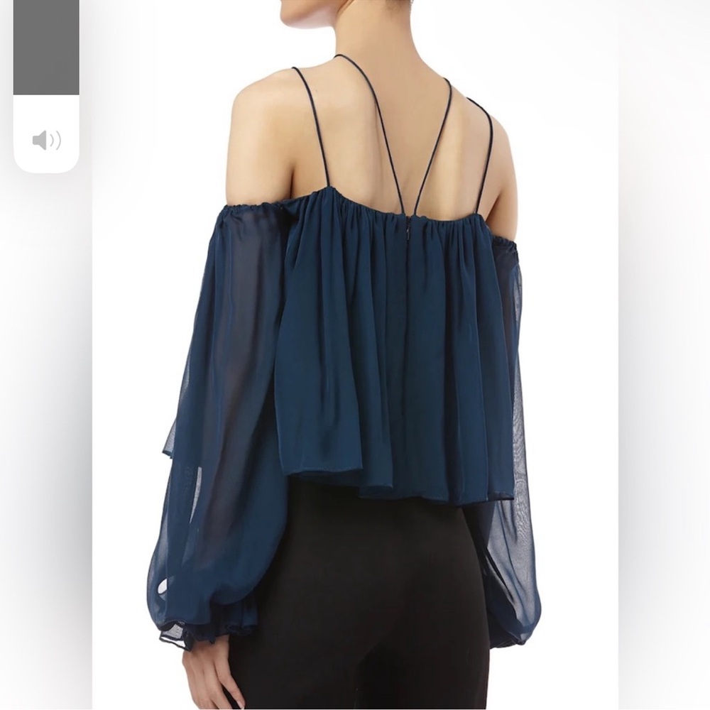 AMUR Off the Shoulder Navy Top